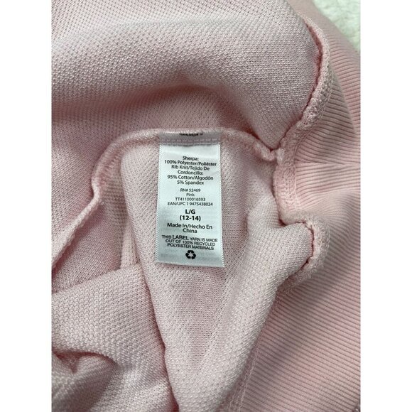Time and Tru Sherpa Pullover 1/4 Zip Jacet Large 12-14 Pink Fuzzy Long Sleeve - Picture 4 of 6